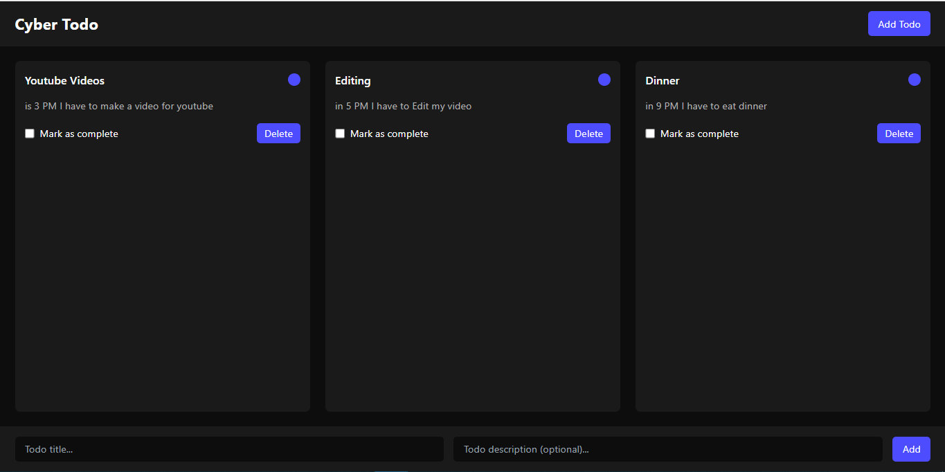 Cyber Todo App