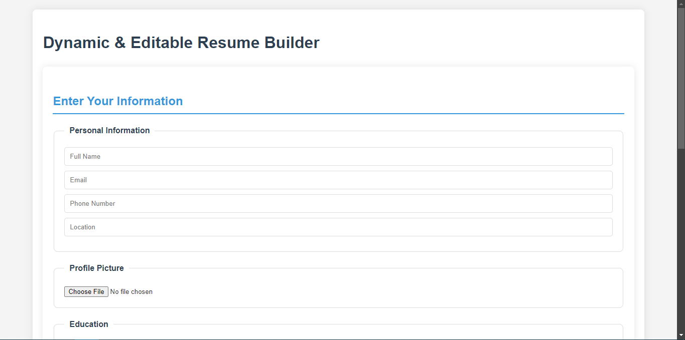 Dynamic Resume Builder